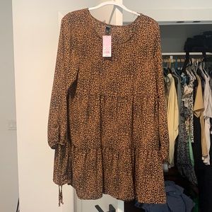Leopard babydoll dress
